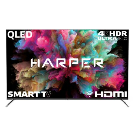65" Телевизор Harper 65Q850TS черный 3840x2160, QLED, Ultra HD, 60 Гц, Frameless, WI-FI, SMART TV, Android TV