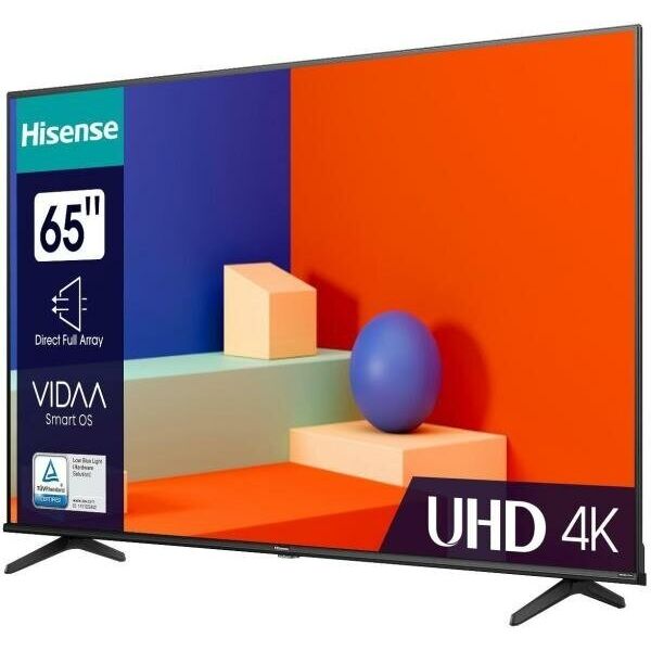 65" Телевизор Hisense 65A6K черный 3840x2160, 4K Ultra HD, 60 Гц, Wi-Fi, Smart TV, VIDAA