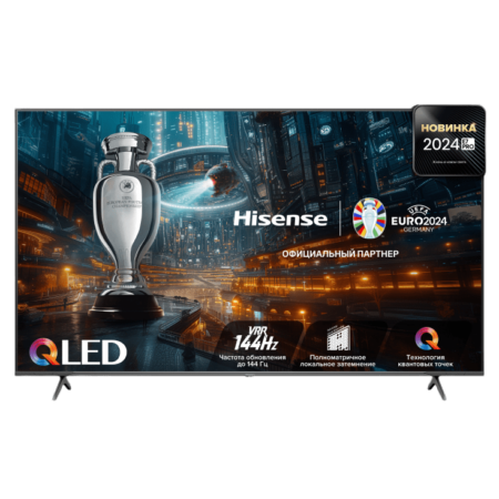 55" Телевизор Hisense 55E7NQ PRO QLED темно-серый 3840x2160, 4K Ultra HD, 120 Гц, Wi-Fi, Smart TV, VIDAA