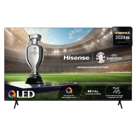 85" Телевизор Hisense 85E7NQ QLED черный 3840x2160, 4K Ultra HD, 60 Гц, Wi-Fi, Smart TV, VIDAA