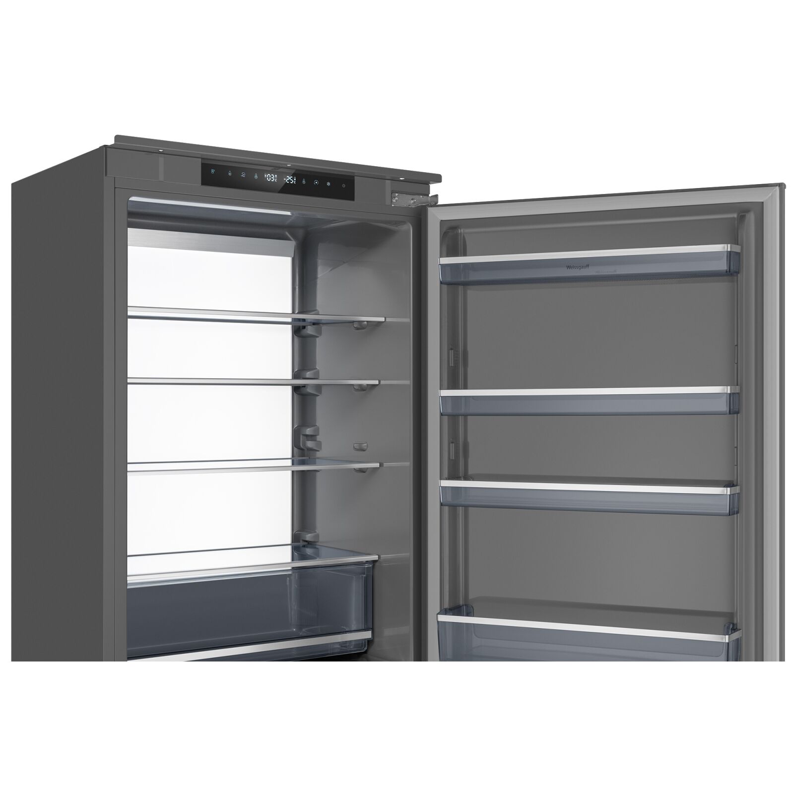 Встраиваемый холодильник Weissgauff WRKI 1970 Total NoFrost Inverter Premium EcoFresh Inox